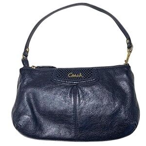 Coach Black Snakeskin Wristlet Wallet Cosmetic Bag